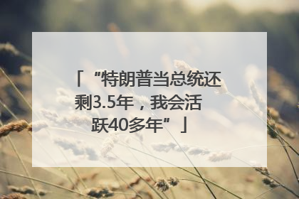 “特朗普当总统还剩3.5年，我会活跃40多年”