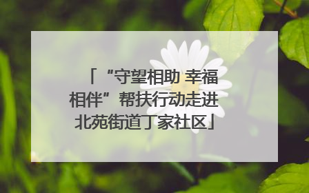 “守望相助 幸福相伴”帮扶行动走进北苑街道丁家社区