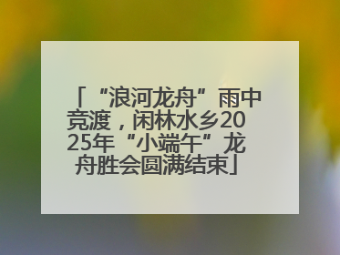 “浪河龙舟”雨中竞渡，闲林水乡2025年“小端午”龙舟胜会圆满结束