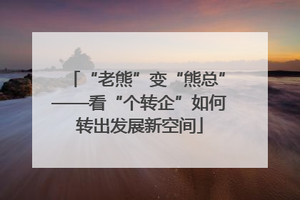 “老熊”变“熊总”——看“个转企”如何转出发展新空间