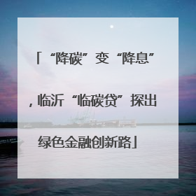 “降碳”变“降息”，临沂“临碳贷”探出绿色金融创新路