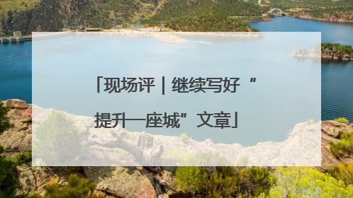 现场评｜继续写好“提升一座城”文章