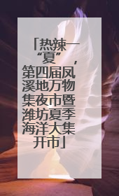 热辣一“夏”，第四届凤溪地万物集夜市暨潍坊夏季海洋大集开市