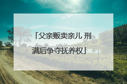父亲贩卖亲儿 刑满后争夺抚养权