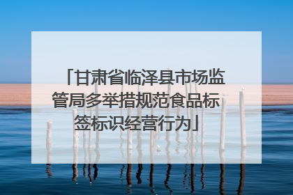 甘肃省临泽县市场监管局多举措规范食品标签标识经营行为