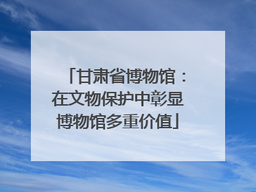 甘肃省博物馆：在文物保护中彰显博物馆多重价值