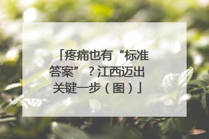 疼痛也有“标准答案”？江西迈出关键一步（图）
