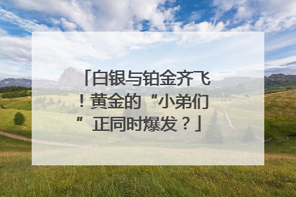 白银与铂金齐飞！黄金的“小弟们”正同时爆发？