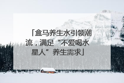 盒马养生水引领潮流，满足“不爱喝水星人”养生需求
