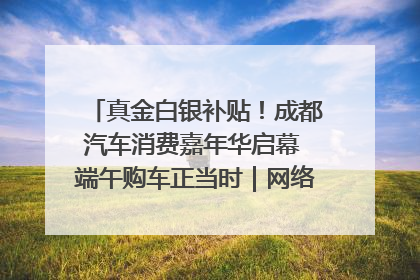 真金白银补贴！成都汽车消费嘉年华启幕 端午购车正当时｜网络中国节·端午