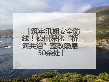 筑牢汛期安全防线！德州深化“桥河共治”整改隐患50余处