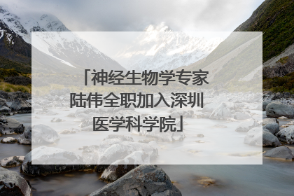 神经生物学专家陆伟全职加入深圳医学科学院
