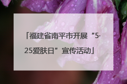 福建省南平市开展“5·25爱肤日”宣传活动
