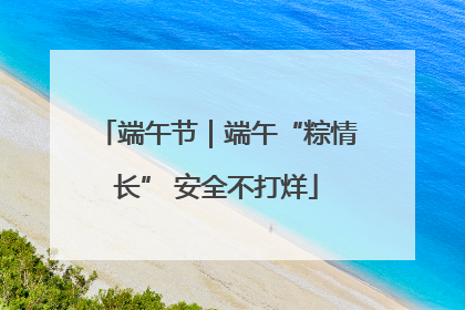 端午节｜端午“粽情长” 安全不打烊