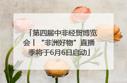 第四届中非经贸博览会丨“非洲好物”直播季将于6月6日启动