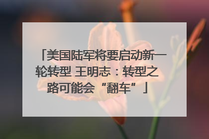 美国陆军将要启动新一轮转型 王明志：转型之路可能会“翻车”