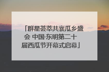 群星荟萃共襄瓜乡盛会 中国·东明第二十届西瓜节开幕式启幕