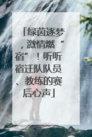 绿茵逐梦，激情燃“宿”！听听宿迁队队员、教练的赛后心声