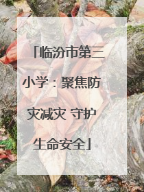 临汾市第三小学：聚焦防灾减灾 守护生命安全