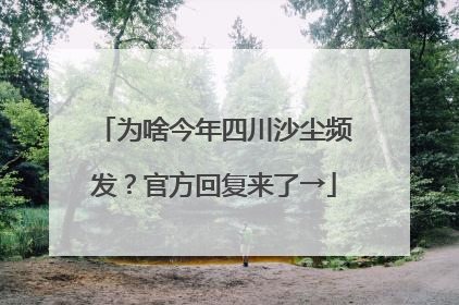 为啥今年四川沙尘频发？官方回复来了→