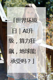 世界环境日｜AI升级，算力狂飙，地球能承受吗？