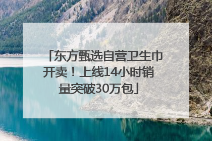 东方甄选自营卫生巾开卖！上线14小时销量突破30万包