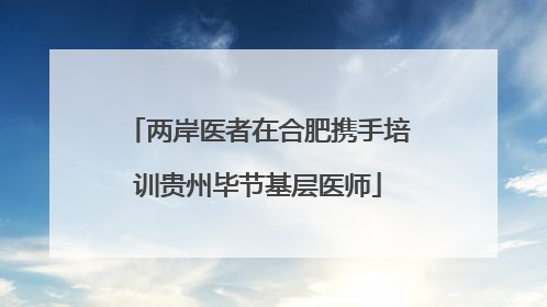 两岸医者在合肥携手培训贵州毕节基层医师