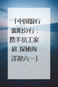 中国银行襄阳分行：携手员工家庭 探秘海洋迎六一