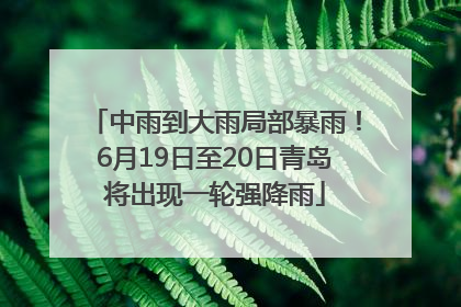 中雨到大雨局部暴雨！6月19日至20日青岛将出现一轮强降雨