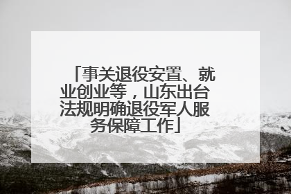 事关退役安置、就业创业等，山东出台法规明确退役军人服务保障工作