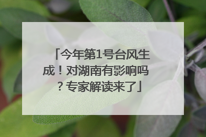 今年第1号台风生成！对湖南有影响吗？专家解读来了