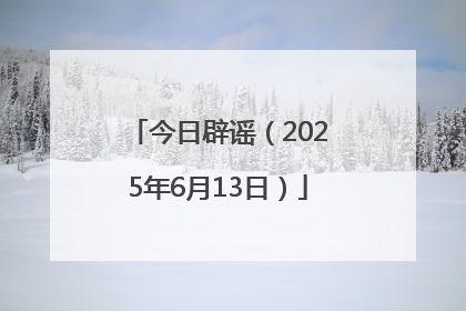 今日辟谣（2025年6月13日）