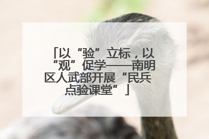 以“验”立标，以“观”促学——南明区人武部开展“民兵点验课堂”