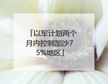以军计划两个月内控制加沙75%地区