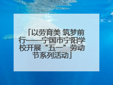 以劳育美 筑梦前行——宁国市宁阳学校开展“五一”劳动节系列活动