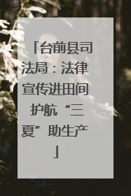 台前县司法局：法律宣传进田间 护航“三夏”助生产