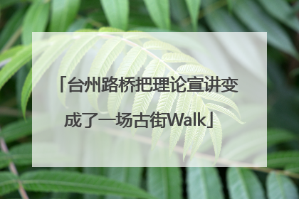 台州路桥把理论宣讲变成了一场古街Walk