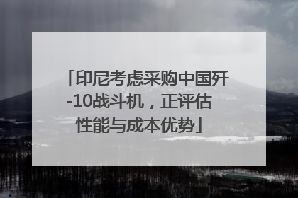 印尼考虑采购中国歼-10战斗机,正评估性能与成本优势