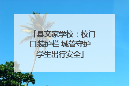县文家学校：校门口装护栏 城管守护学生出行安全