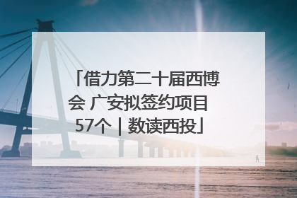 借力第二十届西博会 广安拟签约项目57个｜数读西投