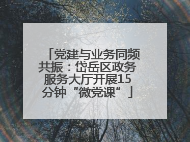 党建与业务同频共振：岱岳区政务服务大厅开展15分钟“微党课”