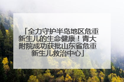 全力守护半岛地区危重新生儿的生命健康！青大附院成功获批山东省危重新生儿救治中心