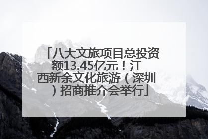八大文旅项目总投资额13.45亿元！江西新余文化旅游（深圳）招商推介会举行