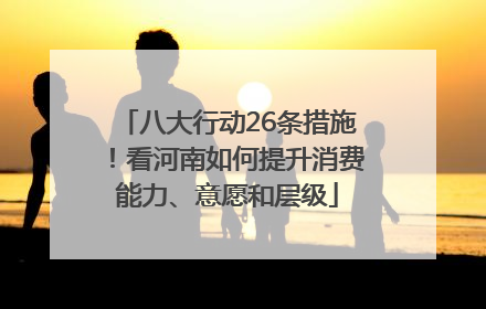 八大行动26条措施！看河南如何提升消费能力、意愿和层级