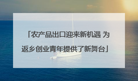 农产品出口迎来新机遇 为返乡创业青年提供了新舞台