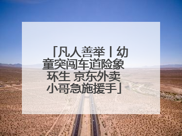 凡人善举丨幼童突闯车道险象环生 京东外卖小哥急施援手