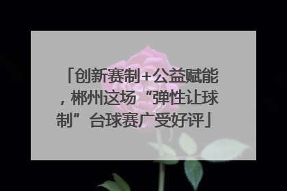 创新赛制+公益赋能，郴州这场“弹性让球制”台球赛广受好评