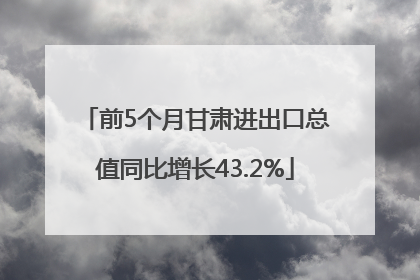 前5个月甘肃进出口总值同比增长43.2%