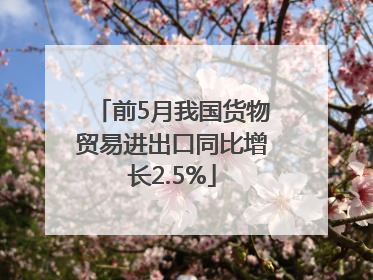 前5月我国货物贸易进出口同比增长2.5%