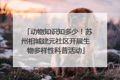 动物知识知多少！苏州相城建元社区开展生物多样性科普活动